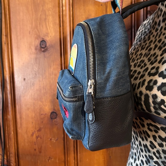 Coach Charlie Mini Denim backpack W/Blue Hawaii PATCHES Limited Edition EUC - Picture 8 of 14